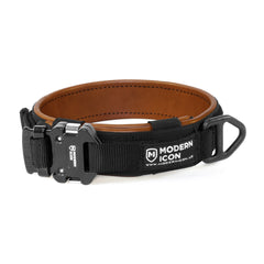 Hundhalsband klätt i skinn - Leather Wrapped 1.5″ Rigid Collar - Working K9 Scandinavia